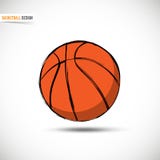 Boule orange tirée par la main de basket-ball illustration stock Boule orange tirée par la main de basket-ball illustration stock
