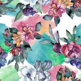 Bouquet Floral Flower. Watercolor Illustration. Watercolour Seamless Background Pattern. Fabric Wallpaper Print Texture. Royalty Free Stock Image Bouquet Floral Flower. Watercolor Illustration. Watercolour Seamless Background Pattern. Fabric Wallpaper Print Texture. Royalty Free Stock Image