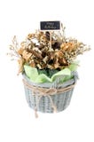 Bouquet Of Dry Flower With Happy Birth Day Label Stock Images