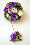 Double bouquet with flowers of ultra violet color.