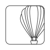 bouton carré de silhouette avec le ballon à air chaud de découpe illustration de vecteur bouton carré de silhouette avec le ballon à air chaud de découpe illustration de vecteur