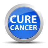 Bouton rond bleu de Cancer de traitement illustration stock Bouton rond bleu de Cancer de traitement illustration stock