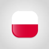 Bouton rond de conception de drapeau de la Pologne illustration de vecteur Bouton rond de conception de drapeau de la Pologne illustration de vecteur