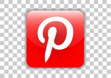 Bouton social d'icône de media de conception blanche de Pinterest avec le symbole à l'intérieur illustration stock Bouton social d'icône de media de conception blanche de Pinterest avec le symbole à l'intérieur illustration stock