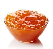 Bowl of apricot jam Royalty Free Stock Images Bowl of apricot jam Royalty Free Stock Images