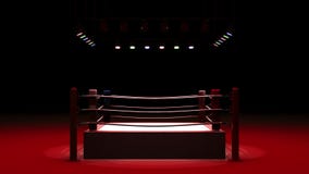 Boxing Ring On Red Light