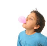 Boy Blowing A Pink Bubble Gum Royalty Free Stock Image Boy Blowing A Pink Bubble Gum Royalty Free Stock Image