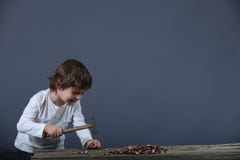 Boy cracking nuts Royalty Free Stock Photo Boy cracking nuts Royalty Free Stock Photo