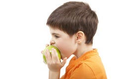 Boy Eat The Apple Royalty Free Stock Photos