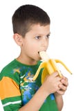 Boy Eating Banana Royalty Free Stock Photography