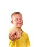 Boy Pointing His Finger Right At You Royalty Free Stock Photos