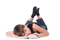 Boy Reading A Book Stock Photography