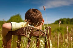 Boy Relaxing On A Meadow Royalty Free Stock Photography Boy Relaxing On A Meadow Royalty Free Stock Photography