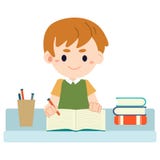 Kids Doing Homework Clipart And Illustrations