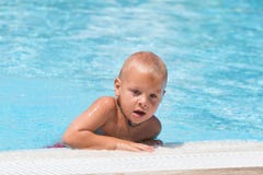 Boy in a swimming pool Stock Images Boy in a swimming pool Stock Images