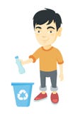 Boy throwing plastic bottle in recycle bin. Royalty Free Stock Photo Boy throwing plastic bottle in recycle bin. Royalty Free Stock Photo