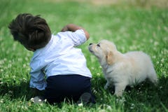 Boy With His Dog In The Park Royalty Free Stock Photo Boy With His Dog In The Park Royalty Free Stock Photo
