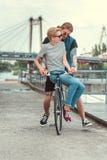 boyfriend with tattoos and smiling stylish girlfriend royalty free stock photos boyfriend with tattoos and smiling stylish girlfriend royalty free stock photos