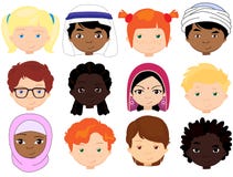 Boys And Girls Of Different Nationalities. Multinational Children. Kids Faces Of Different Cultures Stock Images Boys And Girls Of Different Nationalities. Multinational Children. Kids Faces Of Different Cultures Stock Images