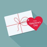 Boîte-cadeau blanc de Valentine de Saint Valentin avec le coeur rouge illustration libre de droits Boîte-cadeau blanc de Valentine de Saint Valentin avec le coeur rouge illustration libre de droits