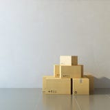 Boîtes mobiles à une nouvelle maison images stock Boîtes mobiles à une nouvelle maison images stock