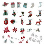 boże narodzenie ilustracja ornamentuje setu wektor ilustracji boże narodzenie ilustracja ornamentuje setu wektor ilustracji