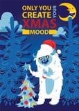 Bożenarodzeniowej nocy Bigfoot potwora lasowego strasznego kartka z pozdrowieniami tła sztandaru wakacji zimy xmas ręki wektorowy ilustracja wektor Bożenarodzeniowej nocy Bigfoot potwora lasowego strasznego kartka z pozdrowieniami tła sztandaru wakacji zimy xmas ręki wektorowy ilustracja wektor