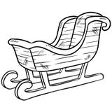Bożenarodzeniowy sania doodle Odosobniony nakreślenie dla barwić ilustracji Bożenarodzeniowy sania doodle Odosobniony nakreślenie dla barwić ilustracji