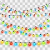 Bożonarodzeniowe Światła Kolorowa Xmas girlanda ilustracja wektor Bożonarodzeniowe Światła Kolorowa Xmas girlanda ilustracja wektor