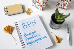 BPH Benign Prostatic Hyperplasia written in a notebook Royalty Free Stock Image BPH Benign Prostatic Hyperplasia written in a notebook Royalty Free Stock Image
