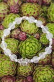 Braccialetto di yoga con le perle naturali immagini stock Braccialetto di yoga con le perle naturali immagini stock