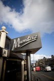 Bradford, West Yorkshire, UK - 9th Oct 2013, Entrance and Sign of the famous Bradford Curry House restaurant Mumtaz stock image Bradford, West Yorkshire, UK - 9th Oct 2013, Entrance and Sign of the famous Bradford Curry House restaurant Mumtaz stock image