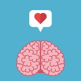 Brain, heart, speech bubble stock illustration Brain, heart, speech bubble stock illustration