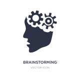 Brainstormingikone auf weißem Hintergrund Einfache Elementillustration von UI-Konzept lizenzfreie abbildung Brainstormingikone auf weißem Hintergrund Einfache Elementillustration von UI-Konzept lizenzfreie abbildung