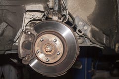 Brake disk of the car stock photos Brake disk of the car stock photos