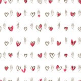 Branches et coeurs sans couture de ressort de modèle de graphiques tirés par la main romantiques illustration de vecteur Branches et coeurs sans couture de ressort de modèle de graphiques tirés par la main romantiques illustration de vecteur