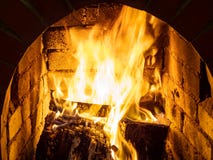 Brand i stenspis royaltyfria bilder Brand i stenspis royaltyfria bilder