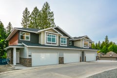 Brand new residential triplex house on the final stage of construction stock photos Brand new residential triplex house on the final stage of construction stock photos