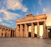 Brandenburg Gate in Berlin, Germany at sunset royalty free stock photography Brandenburg Gate in Berlin, Germany at sunset royalty free stock photography