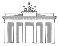 Brandenburger Tor Berlin Vektor Skizze Stock Abbildung Illustration Von Denkmal Grenzstein