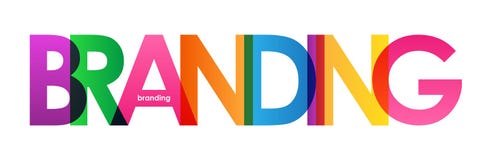 BRANDING colorful overlapping letters banner stock illustration BRANDING colorful overlapping letters banner stock illustration