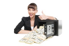 Brandkast met geld. royalty-vrije stock foto Brandkast met geld. royalty-vrije stock foto