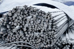 Brandnew armatura Kłaść wzmacnienie Rebar przygotowania praca Zakończenie fotografia stock Brandnew armatura Kłaść wzmacnienie Rebar przygotowania praca Zakończenie fotografia stock