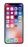 Brandnew realistyczny telefonu komórkowego czerni smartphone w Jabłczanym iPhone X ilustracji Brandnew realistyczny telefonu komórkowego czerni smartphone w Jabłczanym iPhone X ilustracji
