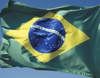 Brasilianische Flagge im Wind stock abbildung Brasilianische Flagge im Wind stock abbildung