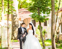 Braut und Bräutigam am Hochzeitstag draußen gehend auf Frühlingsnatur Brautpaare, glückliche Jungvermähltenfrau und Mannumfassung stockfotos Braut und Bräutigam am Hochzeitstag draußen gehend auf Frühlingsnatur Brautpaare, glückliche Jungvermähltenfrau und Mannumfassung stockfotos
