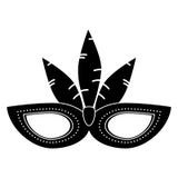 Brazil carnival mask feathers pictogram vector illustration Brazil carnival mask feathers pictogram vector illustration