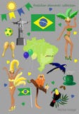 Brazilian elements collection stock illustration Brazilian elements collection stock illustration