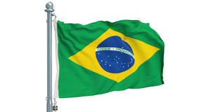 3D waving Brazilian flag stock video. Video of animation ...