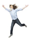 Braços abertos de salto superiores, pessoa idosa ativa feliz Ancião saudável imagem de stock Braços abertos de salto superiores, pessoa idosa ativa feliz Ancião saudável imagem de stock